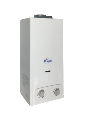 6 litres par minute chauffe-eau gaz propane/butane, allumage par pile. Pression de gaz: 50 mbar
