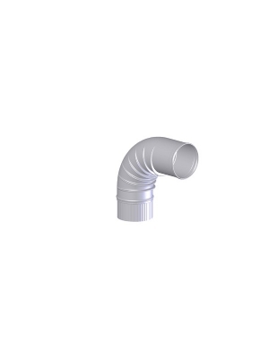 NEN 7203 Coude  90 degrs  paroi mince en aluminium pour l'vacuation des gaz de combustion; bride 110 mm.