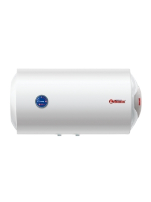 Le chauffe-eau murale horizontale avec les raccords d'eau orients vers le bas et les commandes se trouvent  droite.